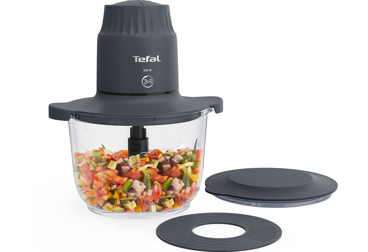 Δειχνει το πολυκόπτη γεμάτο με τρόφιμα